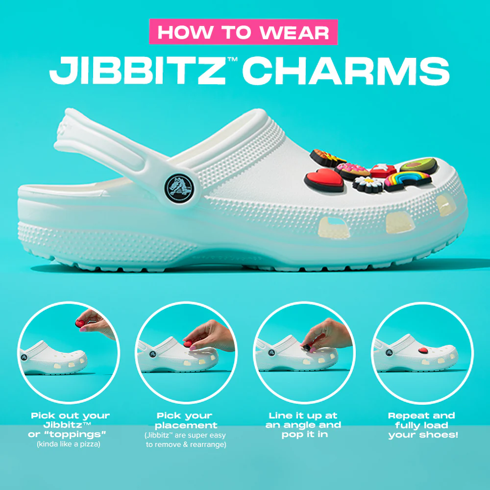 CROCS JIBBITZ BLACK & WHITE NUMBER 5 - Image 3